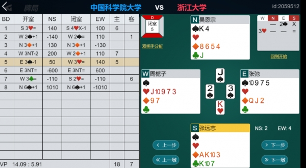国科大桥牌队首次参与全国大学生桥牌线上赛
